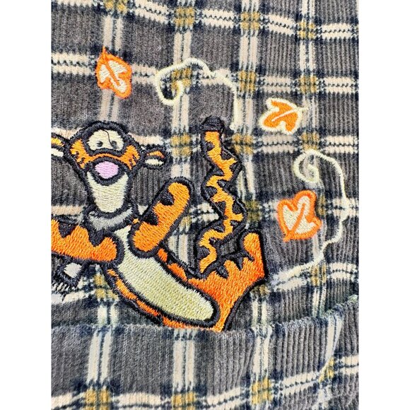 Disney Womens Pooh Plaid Soft Corduroy Shirt Medium Tigger Embroidery - Picture 8 of 12